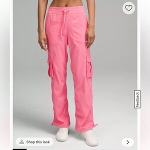 LULULEMON Dance Studio Relaxed-Fit Mid-Rise Cargo Pants Sakura Pink Size Large